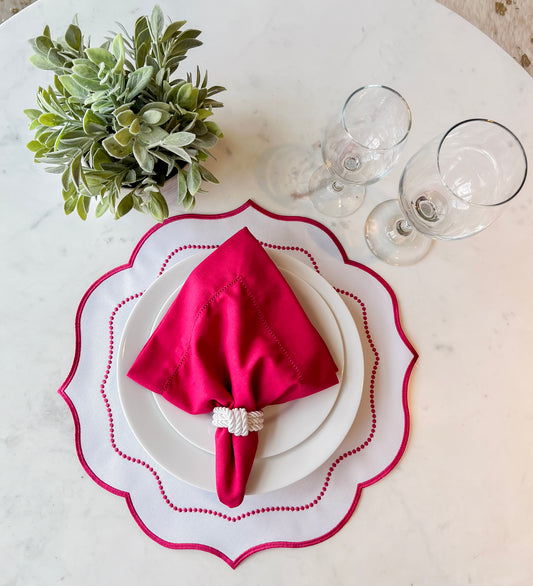 Hot Pink and White Placemat