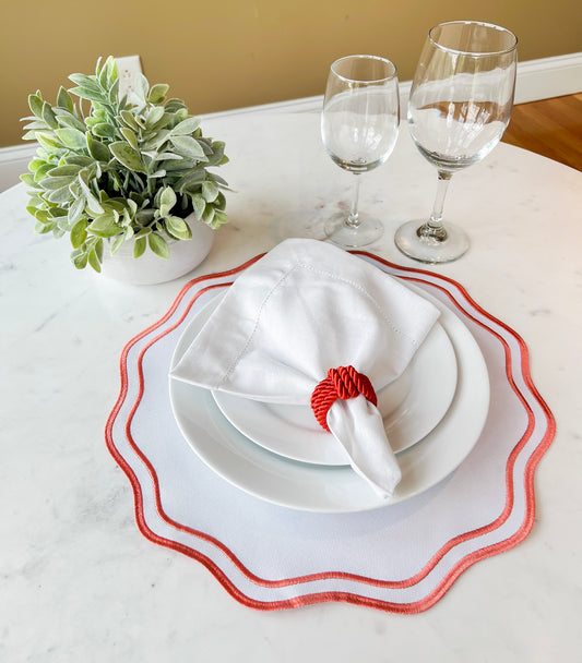 White and Orange Placemat