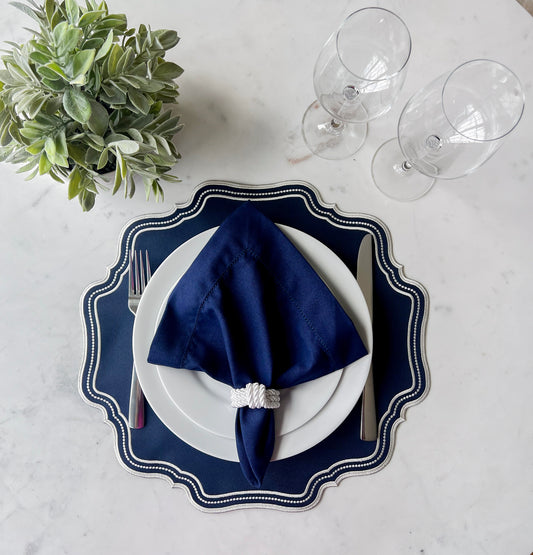 Double side Navy Blue and Beige placemat