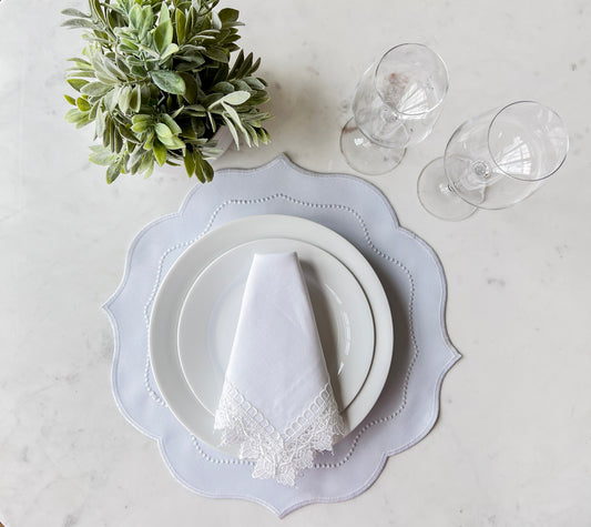 Double side White and Blue Placemat