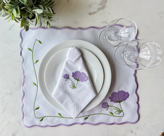 Double Side White and Purple Placemat