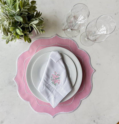 Double side White and Pink Placemat