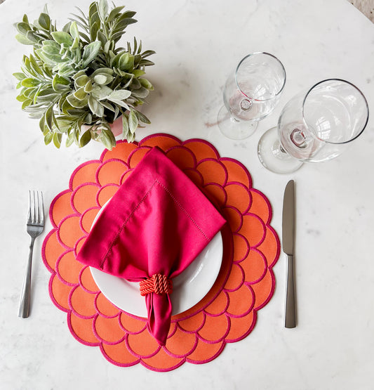 Double side Orange and Pink Placemat