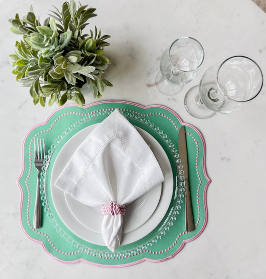 Double Side Light green and pink placemat