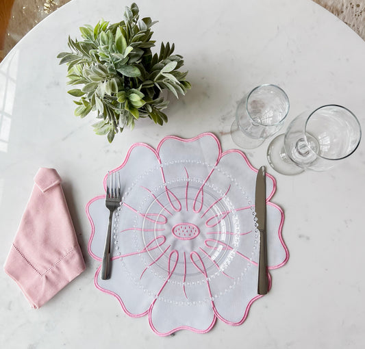 Pink & White Flower Placemat