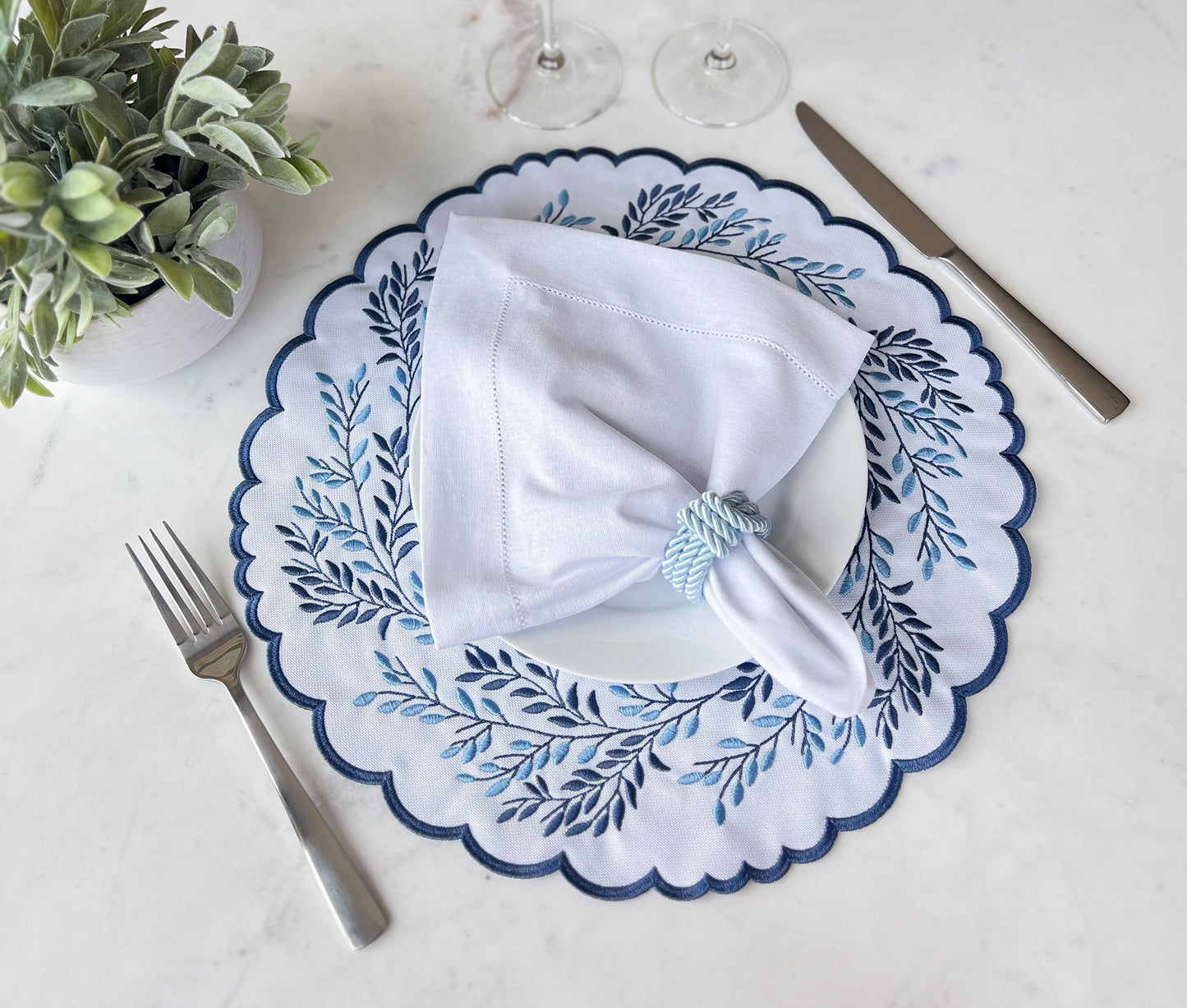 Double side Blue and White Placemat