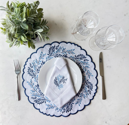 Double side Blue and White Placemat