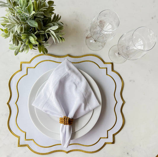 Double Side White and Beige Placemat