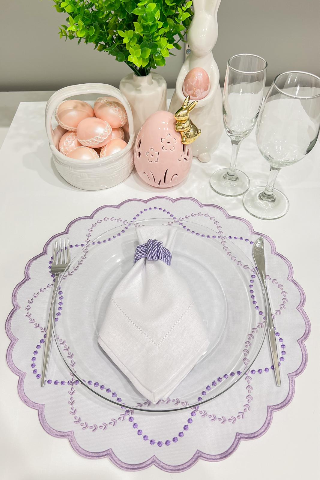 White and Purple Placemat