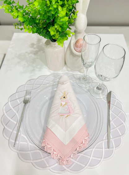 Double Side White and Pink Placemat