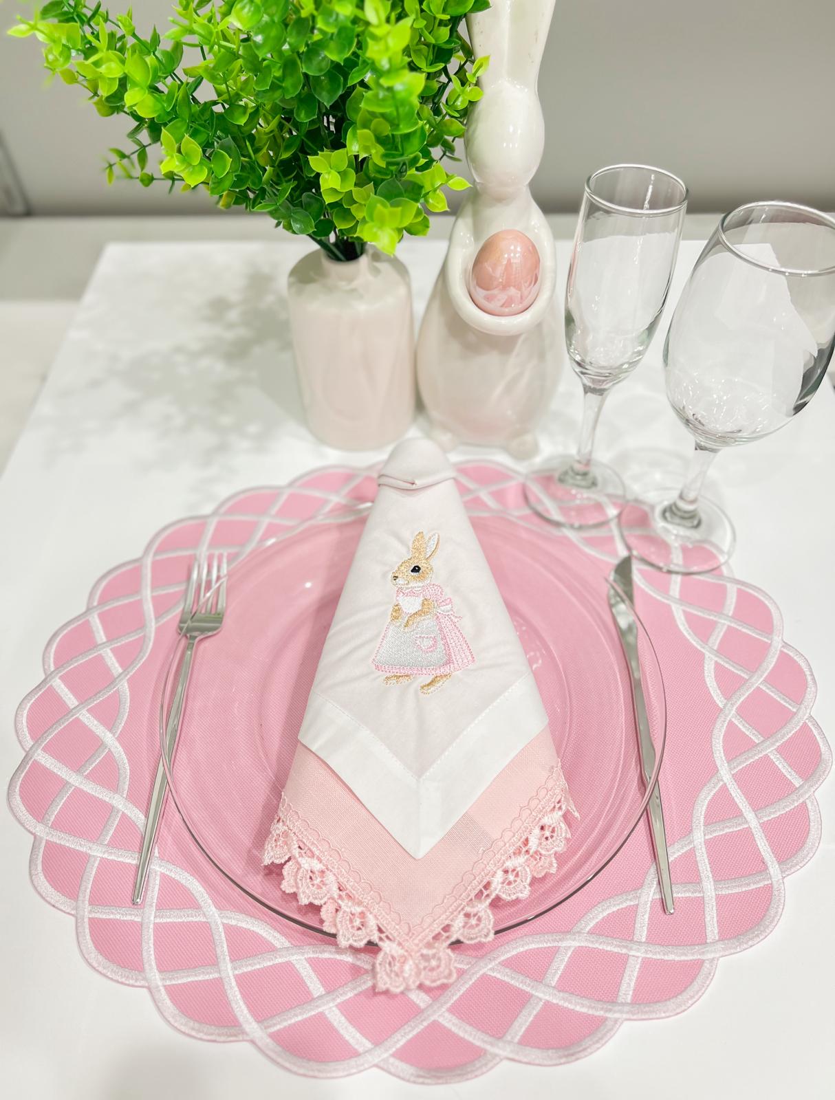 Double Side White and Pink Placemat