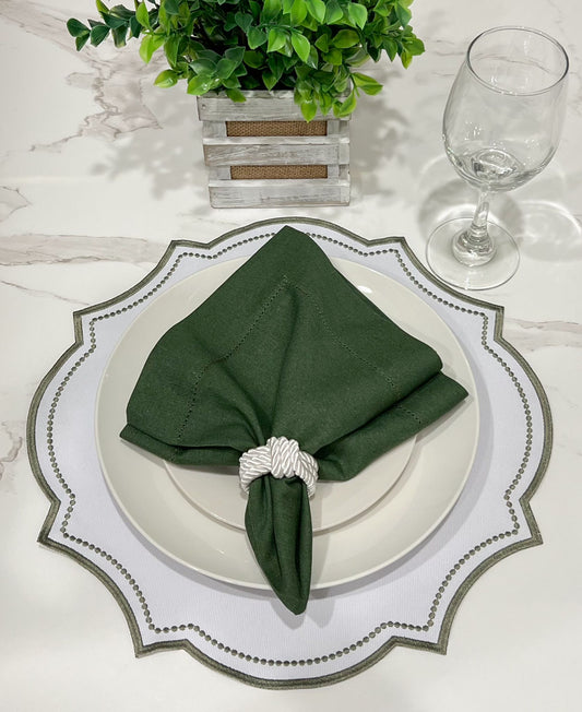 Green and White Placemat