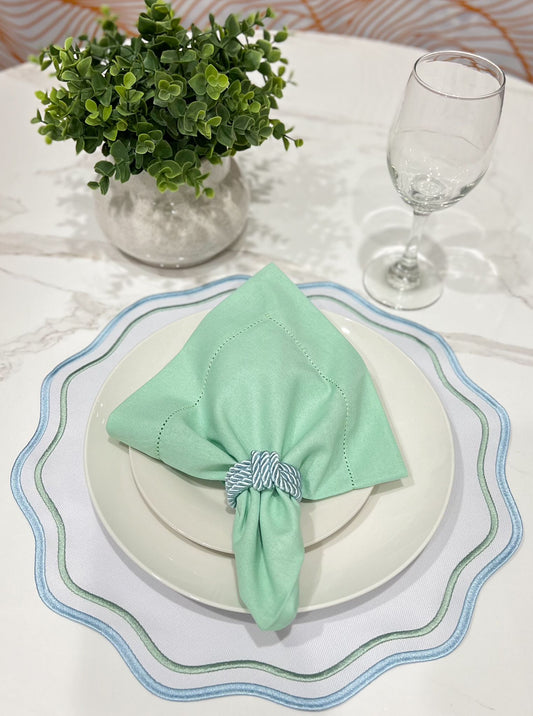 Blue-Green and White Placemat