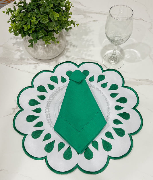 Green and White Placemat