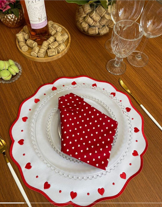 Red heart placemat