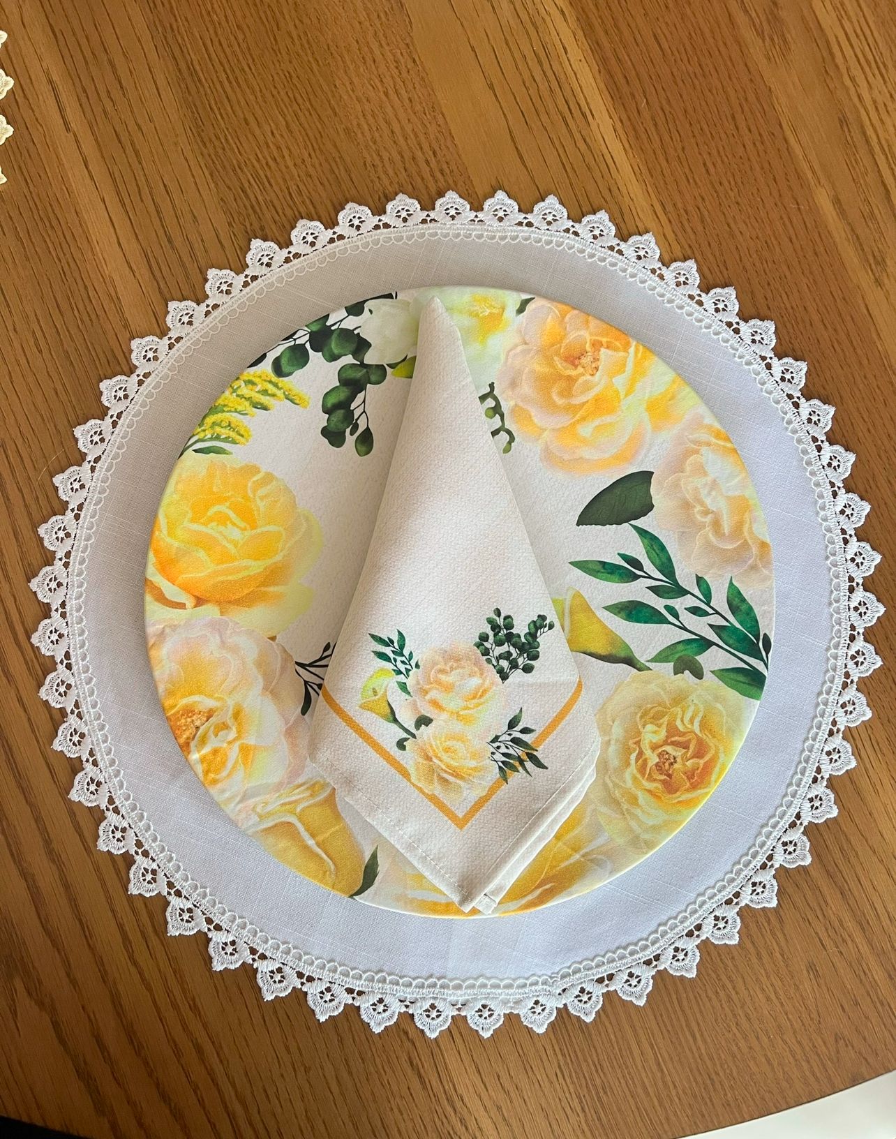 Charge plate cover and Napkin Set