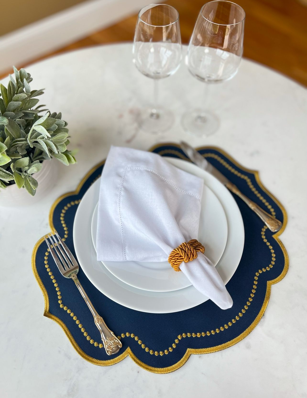 Navy Blue and Gold Placemat